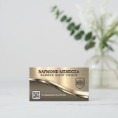 Abzeichen | QR-Code | Metallische Visitenkarte (Stehend Vorderseite)