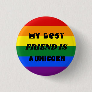 Abzeichen RAINBOW BESTER FREUND IST EINHORN Button