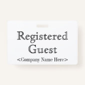 Abzeichen "Registered Guest" Ausweis (Vorderseite)