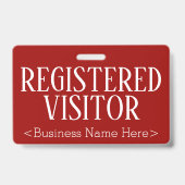 Abzeichen "REGISTRIERTER BESUCHER" Ausweis (Back)