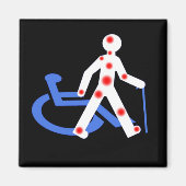 Abzeichen Rond 5 cm Porte-Klemmen Handicap unsicht Magnet (Vorne)