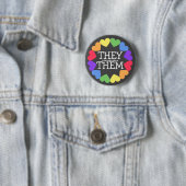 ABZEICHEN-Schaltfläche "PRIDE PRONOUN THEY/THEM" Button (Beispiel)