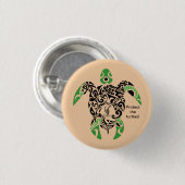 Abzeichen Schützen Sie die Schildkröten! Cagou Sty Button (Vorne & Hinten)