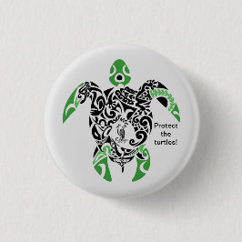 Abzeichen Schützen Sie die Schildkröten! Cagou Sty Button