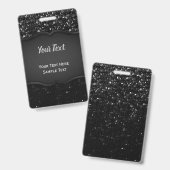 Abzeichen schwarzes KristallBling Strass Ausweis (Vorder- & Rückseite)