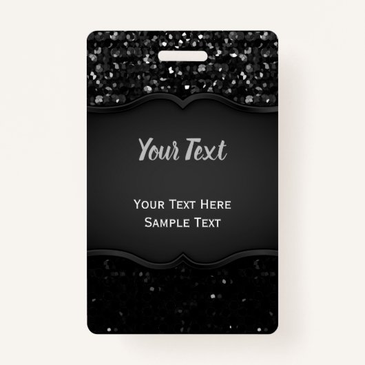 Abzeichen schwarzes KristallBling Strass Ausweis (Vorderseite)