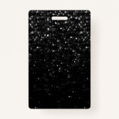 Abzeichen schwarzes KristallBling Strass Ausweis (Rückseite)