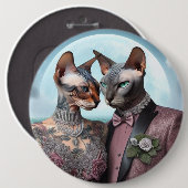Abzeichen Sphynx Cat Valentine Jahrestag Button (Vorne & Hinten)