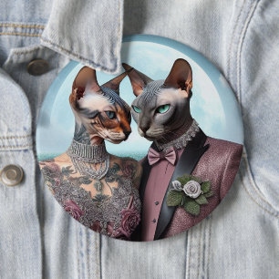 Abzeichen Sphynx Cat Valentine Jahrestag Button