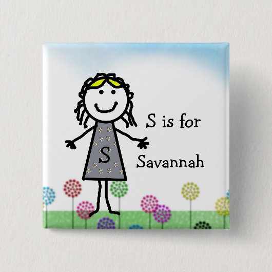 Abzeichen "Stick Kids Girl's Name" Button (Vorderseite)