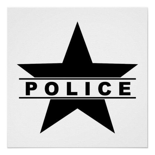 Abzeichen-Symbol für Polizeistern Poster (Vorderseite)