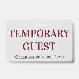 Abzeichen "TEMPORARY GUEST" Ausweis