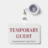 Abzeichen "TEMPORARY GUEST" Ausweis (Vorderseite mit Ausziehbar)