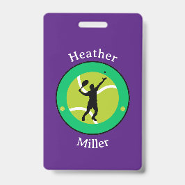 Abzeichen - Tennisspieler - Personalisiert - Name  Ausweis