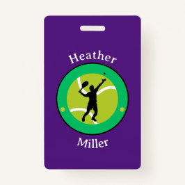 Abzeichen - Tennisspieler - Personalisiert - Name Ausweis