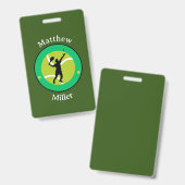 Abzeichen - Tennisspieler - Personalisiert - Name  Ausweis (Vorder- & Rückseite)