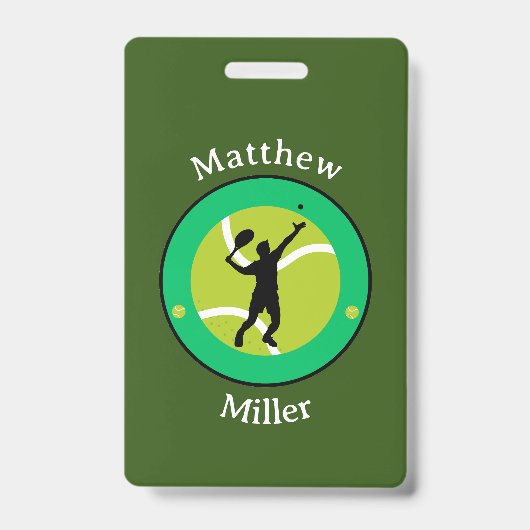 Abzeichen - Tennisspieler - Personalisiert - Name  Ausweis (Vorderseite)