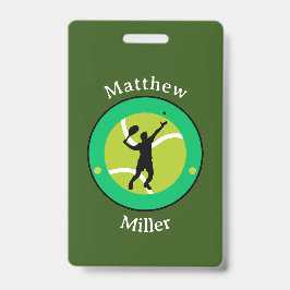 Abzeichen - Tennisspieler - Personalisiert - Name  Ausweis