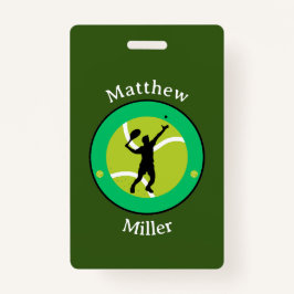 Abzeichen - Tennisspieler - Personalisiert - Name Ausweis
