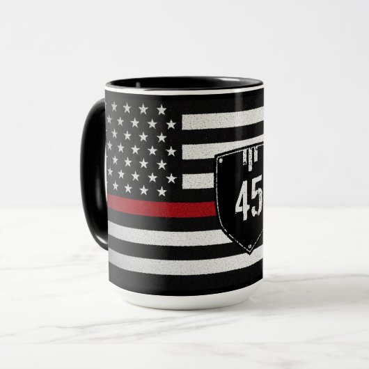 Abzeichen # Thin Red Line Flag Tasse (Vorderseite Links)