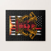 Abzeichen und Flagge der Feuerwehr Puzzle (Horizontal)