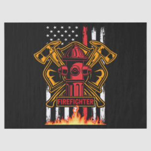 Abzeichen und Flagge der Feuerwehr Seidenpapier