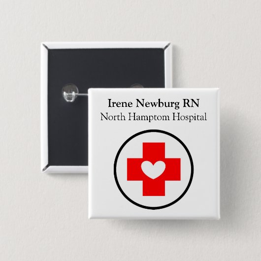 Abzeichen und Logo oder Symbol der Krankenschweste Button (Vorne & Hinten)