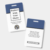 Abzeichen und Strichcode für Logos von Mitarbeiter Ausweis (Vorder- & Rückseite)