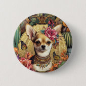 Abzeichen Vintag Chihuahua Jugendstil Button (Vorderseite)