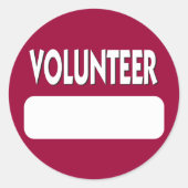 Abzeichen "Volunteer Name" Runder Aufkleber (Vorderseite)