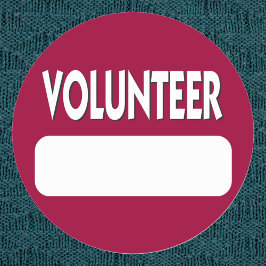 Abzeichen "Volunteer Name" Runder Aufkleber