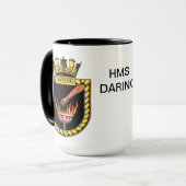 Abzeichen von HMS Trauen Tasse (Vorderseite Links)