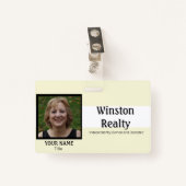 Abzeichen-VORLAGE mit Foto-ID Ausweis (Vorderseite mit Klammer)