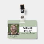 Abzeichen-VORLAGE mit Foto-ID Ausweis (Vorderseite mit Clip)