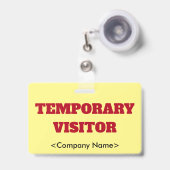 Abzeichen "VORÜBERGEHENDER BESUCHER" Ausweis (Vorderseite mit Ausziehbar)