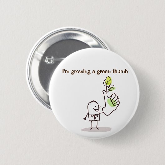 Abzeichen - Wachsen eines grünen Daumens Button (Vorne & Hinten)