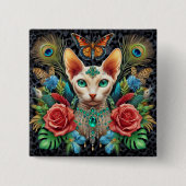 Abzeichen White Sphynx Cat Art Button (Vorderseite)