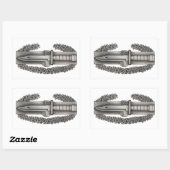 Abzeichen zur Bekämpfung Rechteckiger Aufkleber (Blatt)