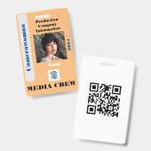 Abzeichen zur Crew von Medien Ausweis (Vorder- & Rückseite)