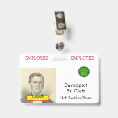 Abzeichen zur Identifizierung des Bediensteten Ausweis (Back with Clip)