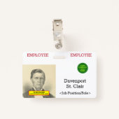 Abzeichen zur Identifizierung des Bediensteten Ausweis (Rückseite mit Klammer)