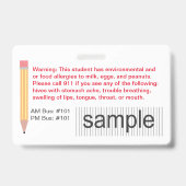 Abzeichen zur Identifizierung von Schülern mit ind Ausweis (Rückseite)