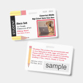 Abzeichen zur Identifizierung von Schülern mit ind Ausweis (Vorder- & Rückseite)