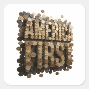 Abziehbare Gold AMERICA FIRST Quadratische Aufkleb Quadratischer Aufkleber