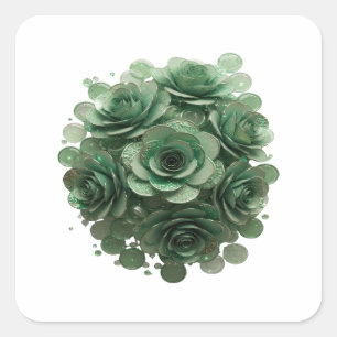 Abziehbare grüne GREEN ROSES Sticker Druck