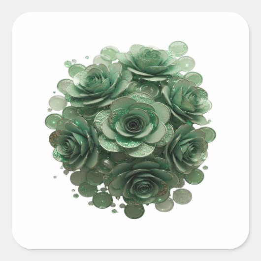 Abziehbare grüne GREEN ROSES Sticker Druck (Vorderseite)