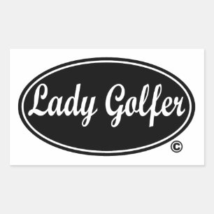 Abziehbild Dame Golfer Rechteckiger Aufkleber