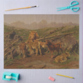 Abziehen der Kälber (von Rosa Bonheur) Seidenpapier (Basteln)