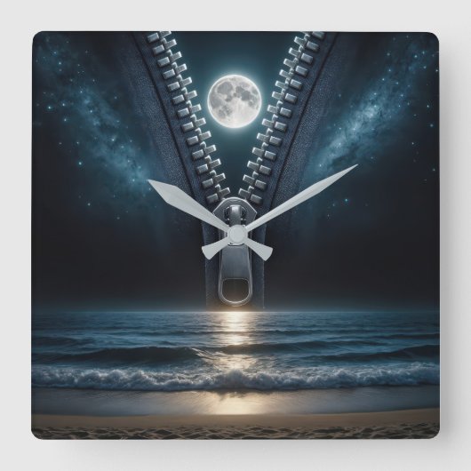 Abziehen des Mondlichts Quadratische Wanduhr (Vorderseite)