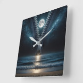 Abziehen des Mondlichts Quadratische Wanduhr (Winkel)